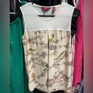 NWOT Ted Baker London Just For You Cream Bird Print Short Sleeve Top‎